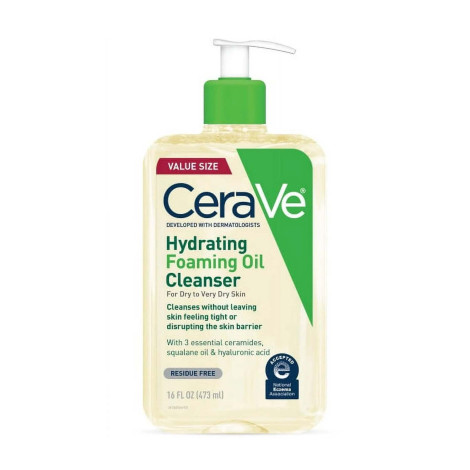 CeraVe হাইড্রেটিং ফোমিং অয়েল ক্লেনজার (শুষ্ক থেকে অতিশুষ্ক ত্বকের জন্য) 473ml