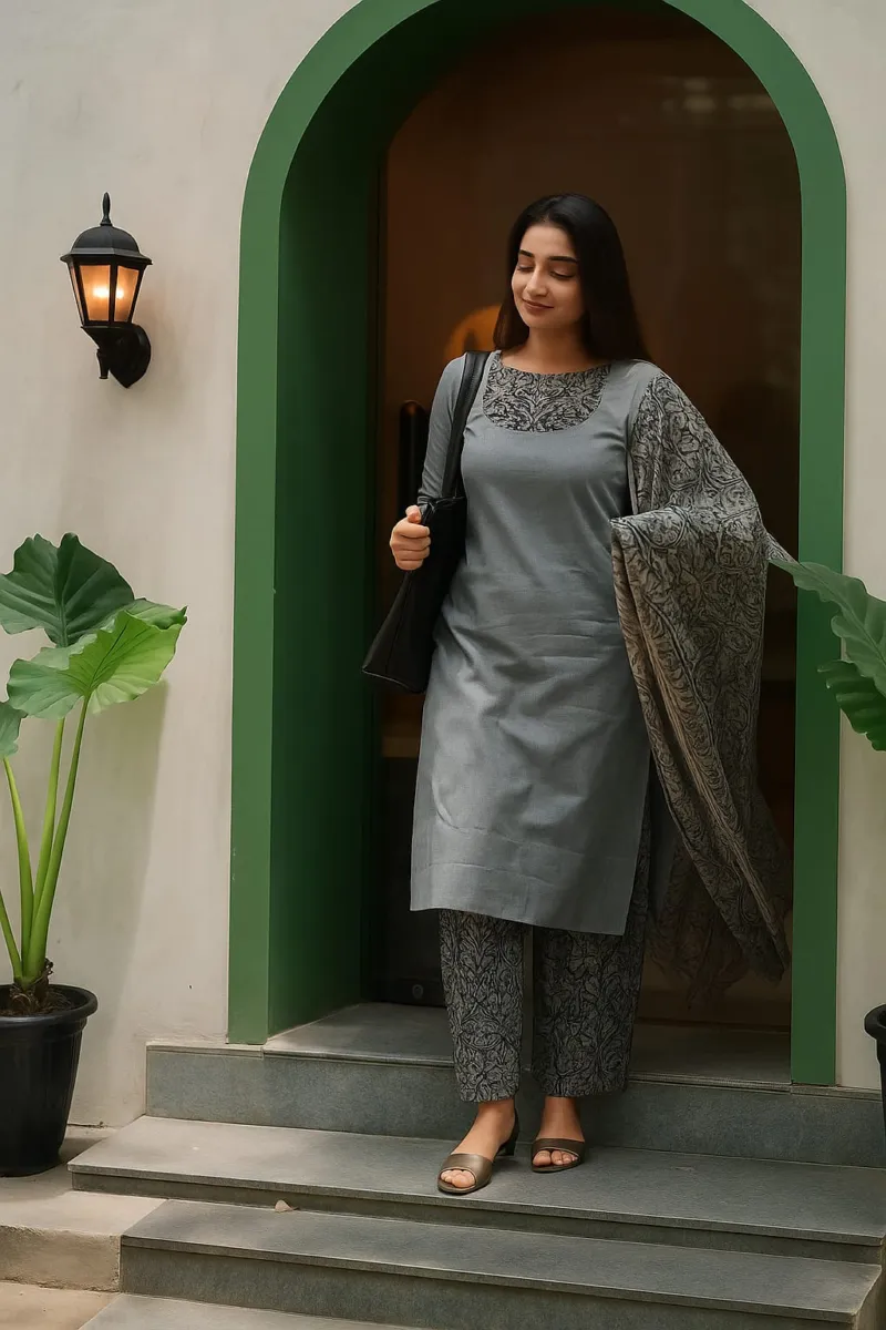 Women's Cotton Three Piece with Digital Print Orna, 3 Colours