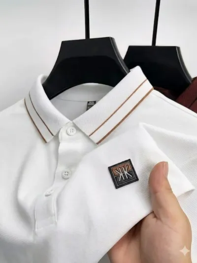 Men's PK Cotton Polo Shirt with Embroidered Logo, Sizes M to XXL