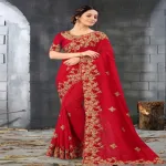 ইন্ডিয়ান জর্জেট শাড়ি, ব্লাউজ পিসসহ