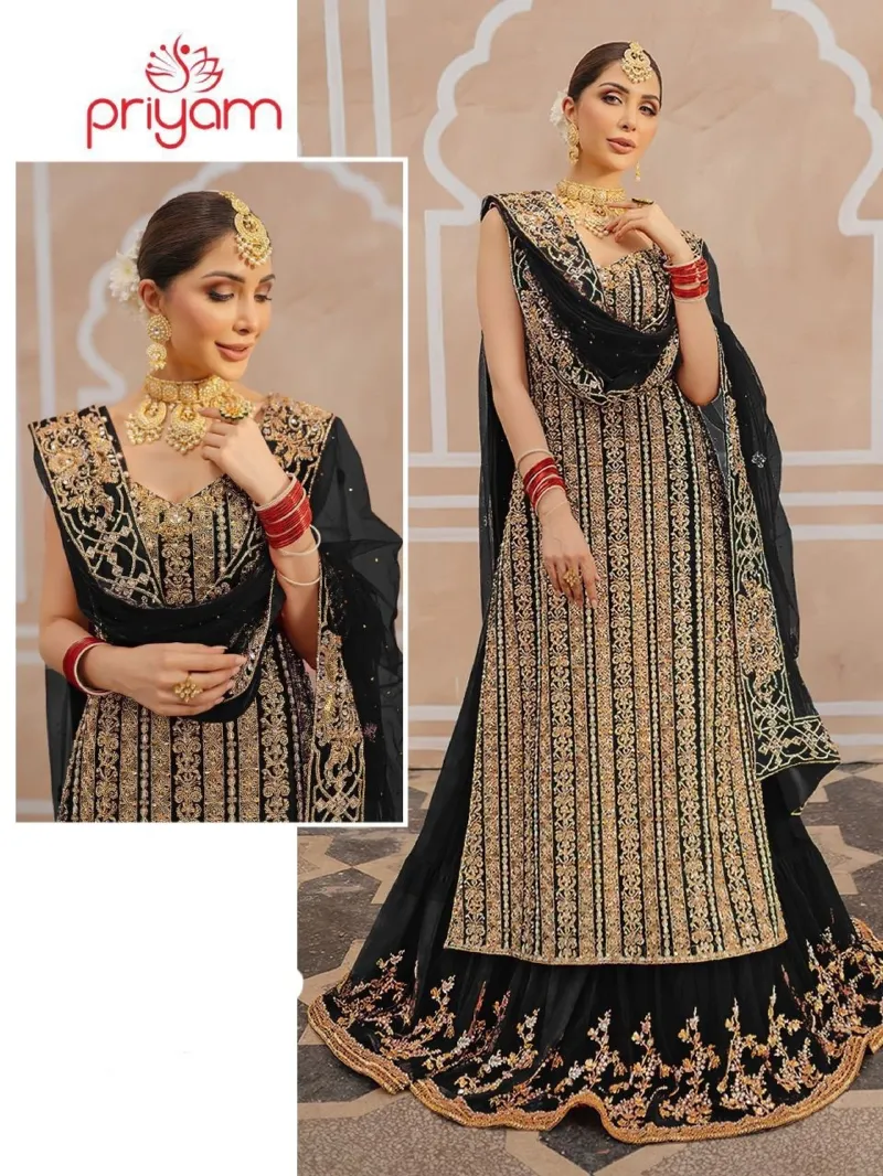 Women's Semi-Stitched Georgette Party Dress with Embroidered Skirt