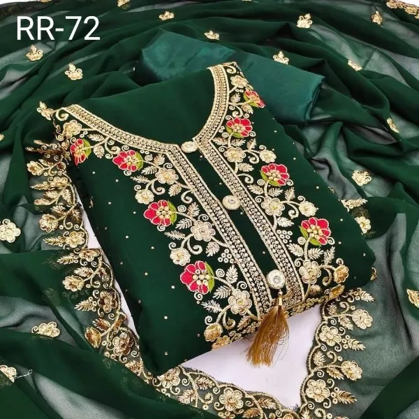 এমব্রয়ডারি জর্জেট এলিগেন্স থ্রি পিস সেট