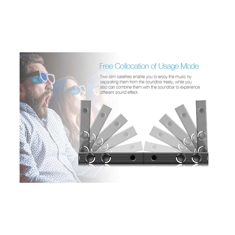 F&D T-300X 2:1 Black Bluetooth TV Speaker