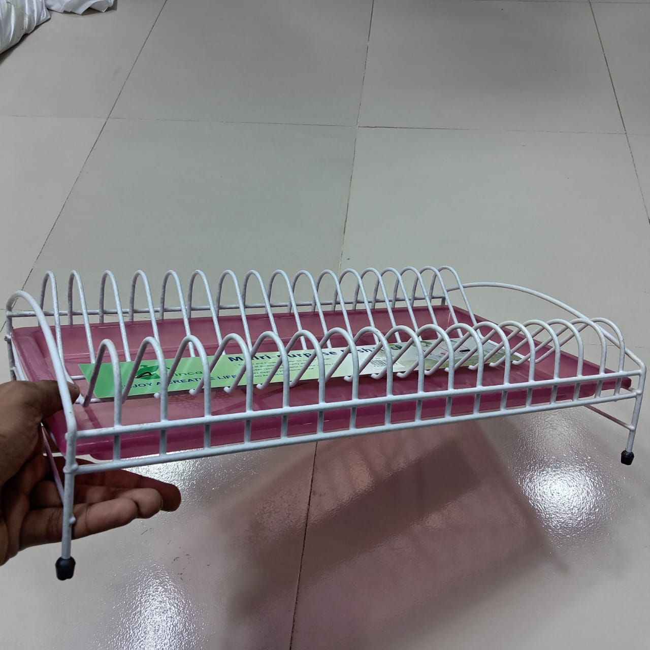Binca মাল্টি-পারপাস স্টিল ডিশ র‍্যাক, প্লাস্টিক ট্রে ও ইউটেনসিল হোল্ডারসহ