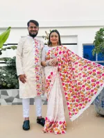 Screen and Block Print Couple Dress, Panjabi Sizes 38 to 44
