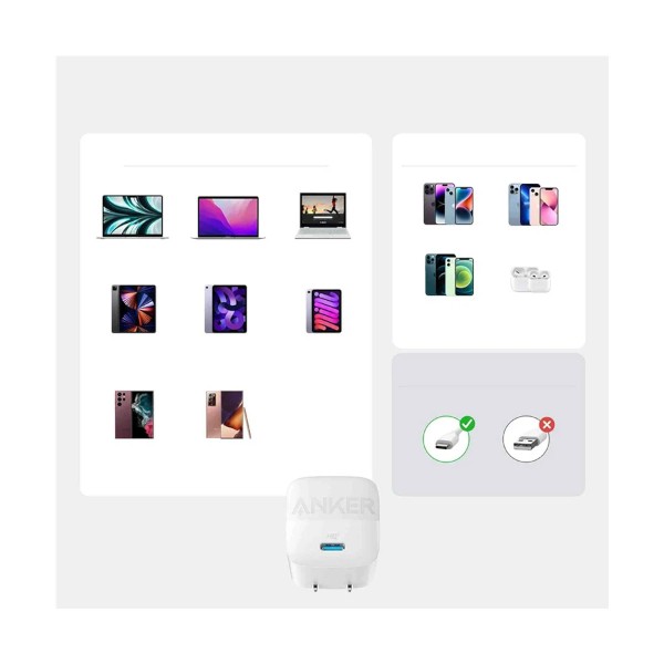 Anker 313 GaN 30W PIQ 3.0 USB-C চার্জার