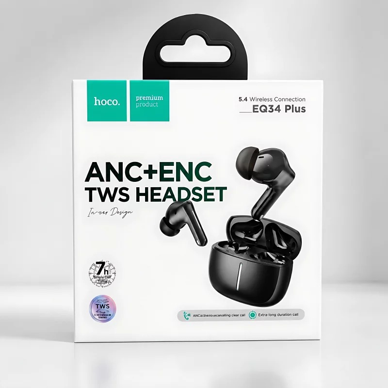 Hoco EQ34 Plus True Wireless ANC+ENC Bluetooth Earbuds