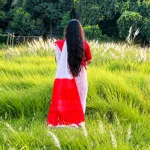 দুর্গাপূজার ট্র্যাডিশনাল লাল-সাদা কটন হ্যান্ডলুম শাড়ি