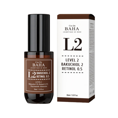 Cos De BAHA Level-2 (L2) বাকুচিওল ও রেটিনল ফেস সিরাম, 30 মিলি