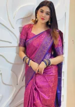 হালকা কাঞ্জিভরম সিল্ক শাড়ি, রানিং ব্লাউজসহ, 6 রং