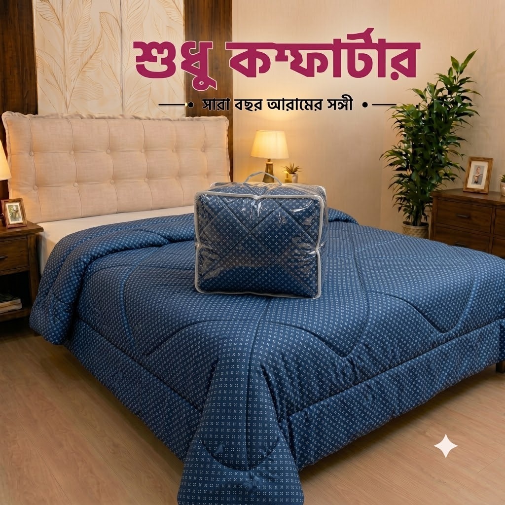 Twill Comforter with Cellular Bag, Feather Touch Fibre Filling