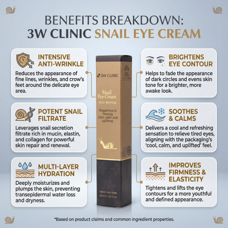 3W Clinic Anti-Wrinkle স্নেইল আই ক্রিম 40 মিলি