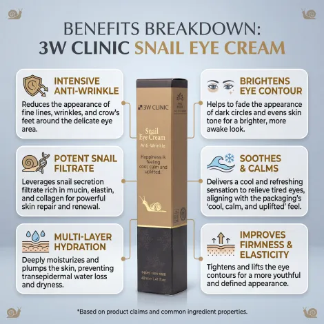 3W Clinic Anti-Wrinkle স্নেইল আই ক্রিম 40 মিলি