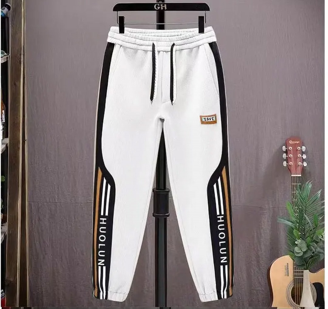 Men's Cargo Stripe Jogger Sweatpants, 70% Cotton 30% Polyester