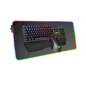 Havit KB511L RGB তারযুক্ত মেকানিক্যাল গেমিং কীবোর্ড, মাউস ও মাউস প্যাড 3-ইন-1 কম্বো