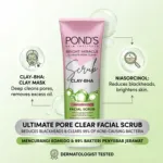 Pond's ব্রাইট আল্টিমেট মিরাকল পোর ক্লিয়ার ক্লে BHA ফেসিয়াল স্ক্রাব 100g