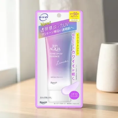 Rohto Skin Aqua টোন আপ UV এসেন্স সানস্ক্রিন ল্যাভেন্ডার SPF50+ PA++++ 70g