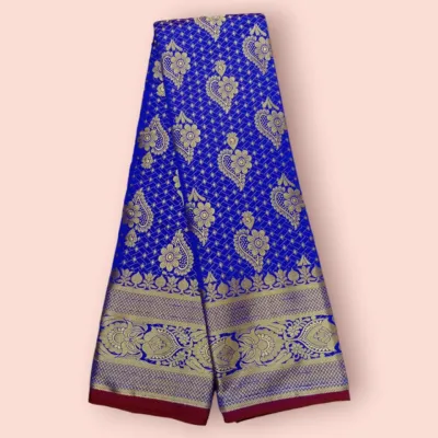 Zari Thread Silk Katan Saree for Women, 12 Haath, 4 Colours
