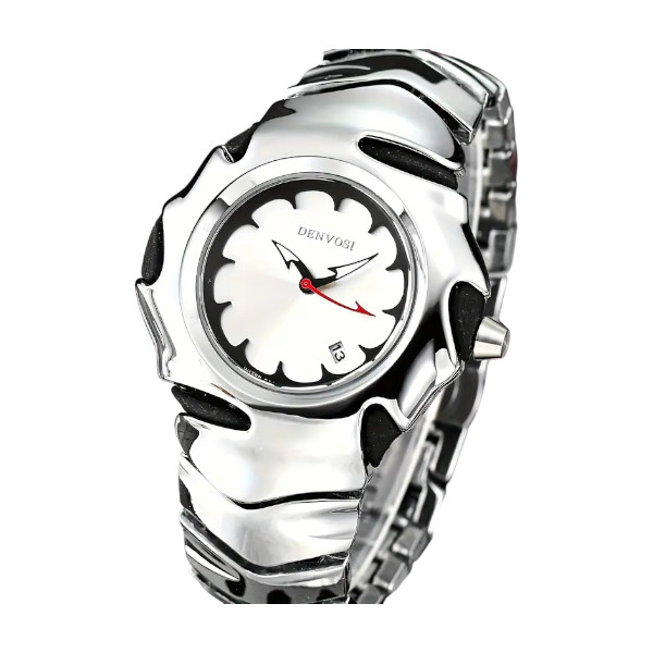 DENVOSI Premium Metal Watch – Bold Design (Silver Dial)