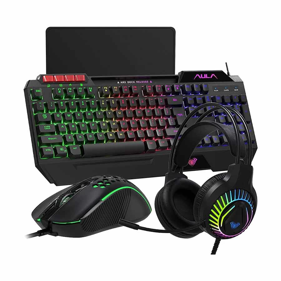 Aula T650 RGB Gaming Keyboard, Mouse, Mouse Pad & Headphone Combo
