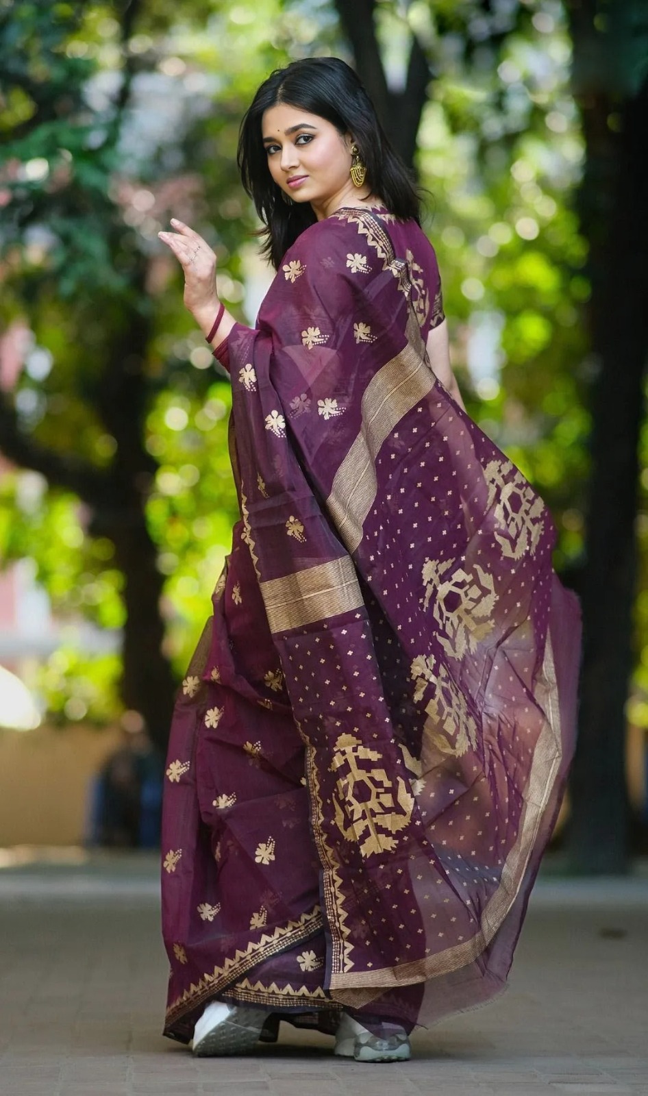 Screen and Afsan Print Semi Muslin Saree, 6 Colours