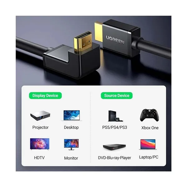 Ugreen HD103 (10172) HDMI মেল টু মেল কেবল 1 মিটার (ব্ল্যাক)