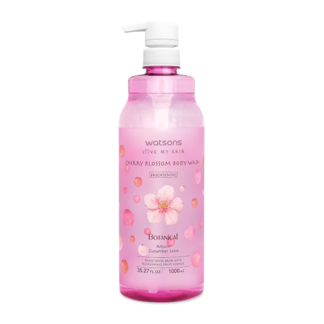 Watsons Botanical Brightening Cherry Blossom Body Wash 1000ml (Taiwan)