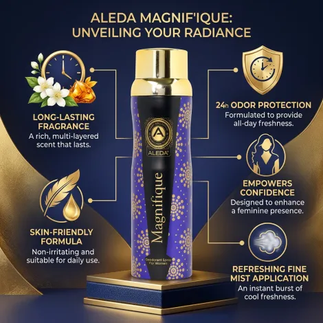 Aleda Magnifique ডিওডোরেন্ট স্প্রে, মেয়েদের জন্য 200ml