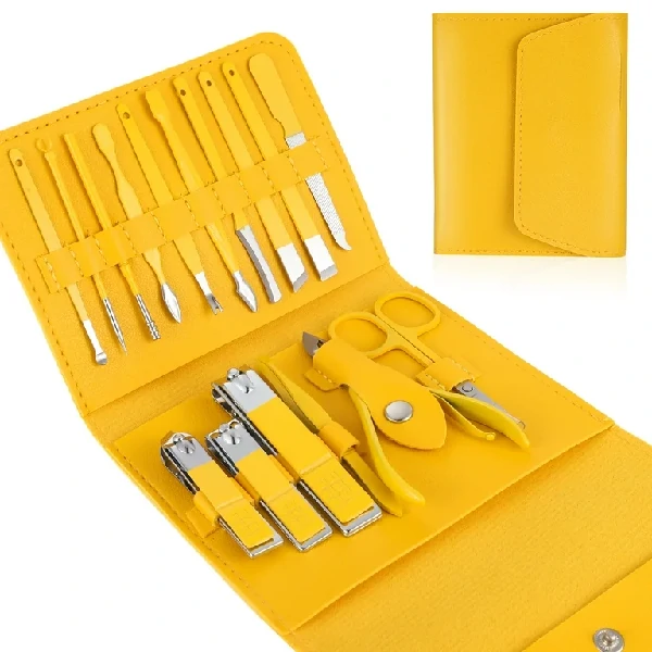 16Pcs Manicure Set Stainless Steel Nail Clippers Kit And Pedicure