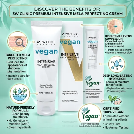 3W Clinic ভেগান ইনটেনসিভ Mela Perfecting ফেস ক্রিম 60ml