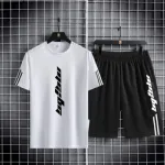Men's Mesh T-Shirt with Short Pant, 160 GSM Two-Piece, 6 Colours