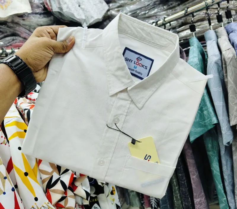 Men's Slim Fit Solid Oxford Shirt with Cup Buttons, 6 Colours