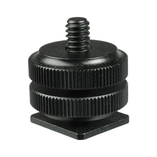 GearUP CS30 1/4 Inch (Full Metal) Double Nut Cold Shoe Mount for Camera, LED Light, Microphone etc.