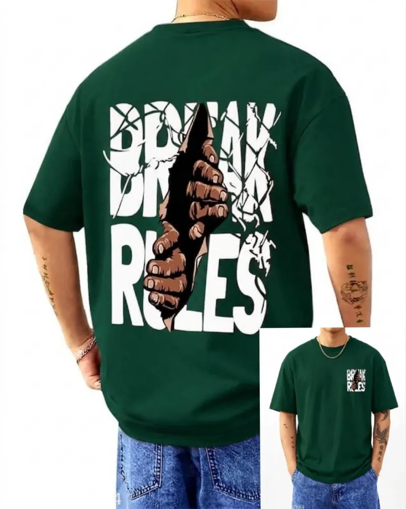 Men's Oversized Drop Shoulder T-Shirt, 220 GSM Cotton-Polyester Mix