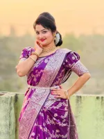Soft Silk Banarasi Katan Saree with Zari Thread Work, 6 Colours