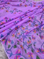মেয়েদের হাফ সিল্ক স্ক্রিন প্রিন্ট শাড়ি, 12 হাত, 3 রং