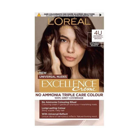 L'Oreal Excellence নো অ্যামোনিয়া হেয়ার কালার - 4U Universal Brown