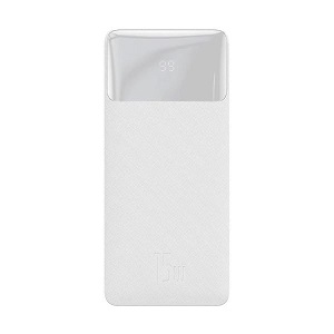 বেসিয়াস PPBD050002 বিপাও ১০০০০mAh সাদা ১৫ওয়াট পাওয়ার ব্যাংক