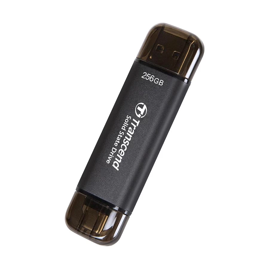 Transcend ESD310C 256GB USB Type-A & Type-C OTG Black Portable SSD