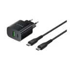 Havit ST926 USB ও USB-C 20W কালো চার্জার
