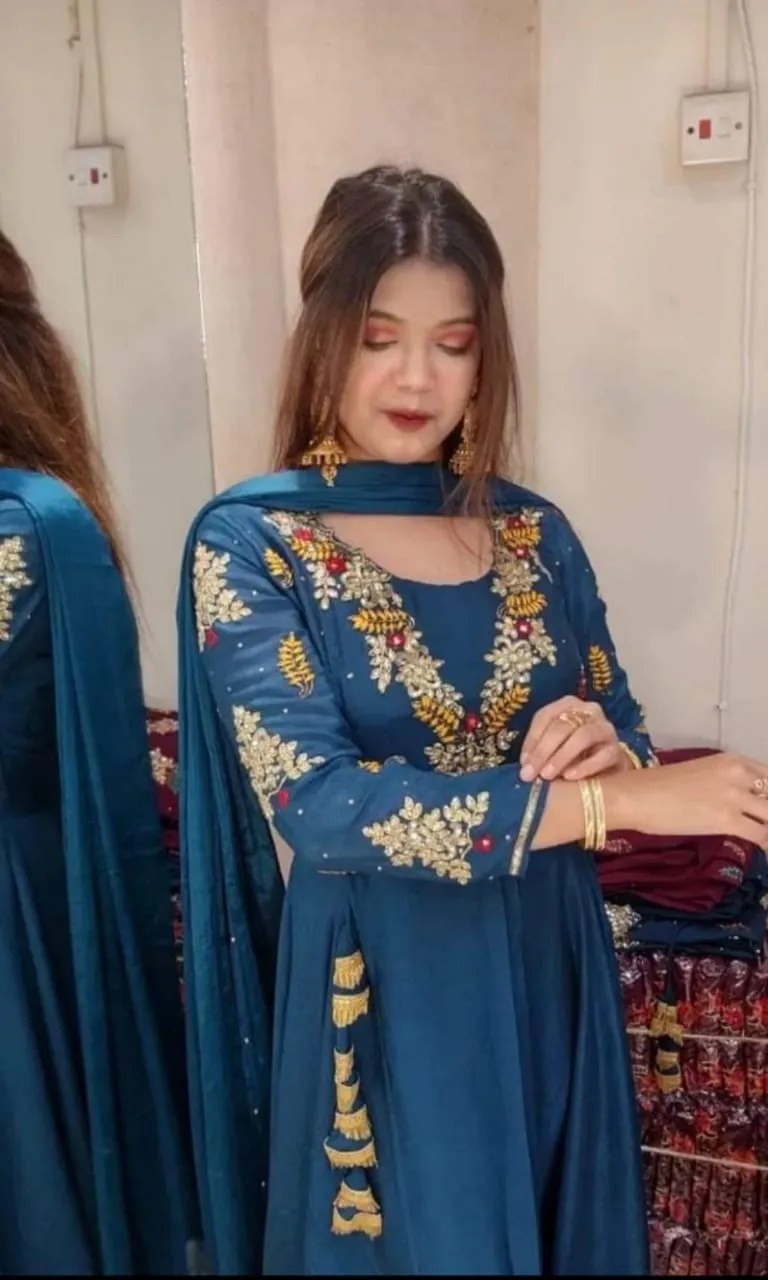 Weightless Georgette Three Piece with Karchupi and Embroidery