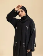 Arabian Gown Borka with Hijab and Embroidery, 6 Colours