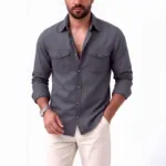 ছেলেদের ফুল হাতা ডাবল পকেট শার্ট