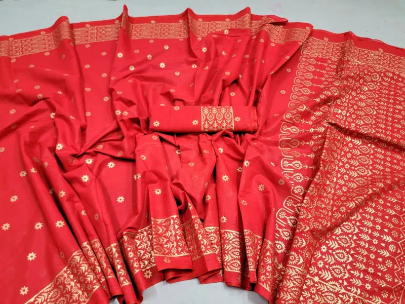 Half Silk Afsan Print Saree with Glitter Work and Blouse Piece