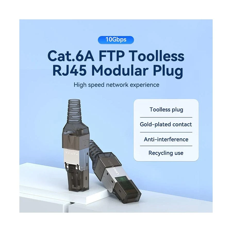 Vention IDIH0 Cat 6A FTP Gray Toolless RJ45 Modular Plug