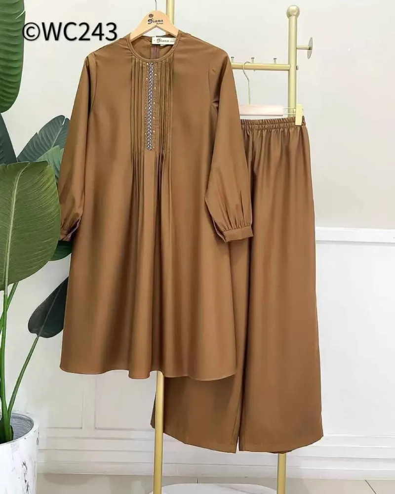 Women's Diamond Georgette Two Piece with Butter Silk Pant