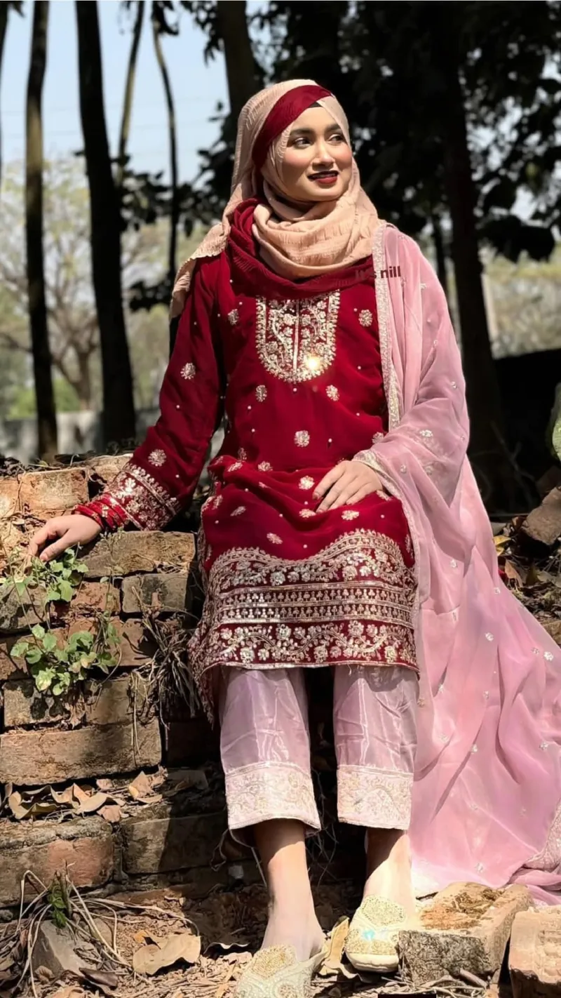 Sequin Embroidered Soft Georgette Three Piece, 5 Colours