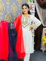 Women's AC Cotton Three Piece with Computer Embroidery