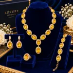 ওভাল টোপাজ ব্রাইডাল জুয়েলারি সেট