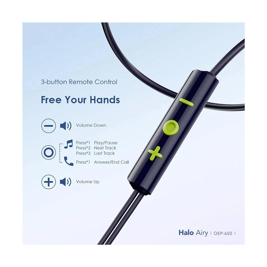 Oraimo Halo Airy Type-C Wired In-Ear Earphone Blue